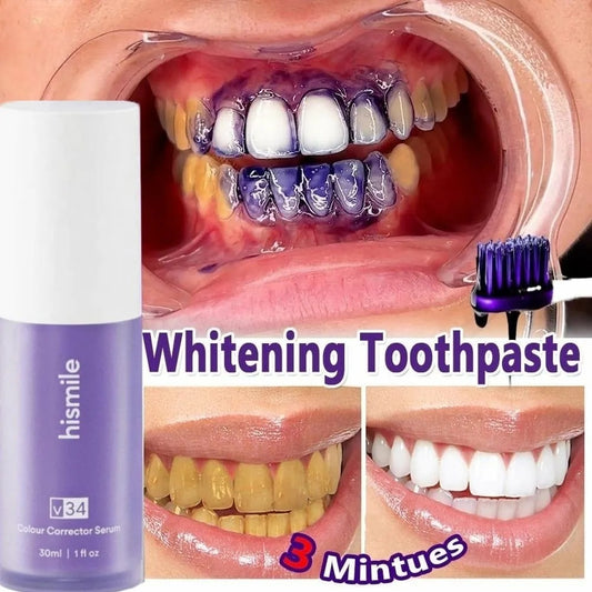 HISMILE V34 Teeth Removing Deep Smoke Stains Gingiva Protection Purple Orthopedic Toothpaste